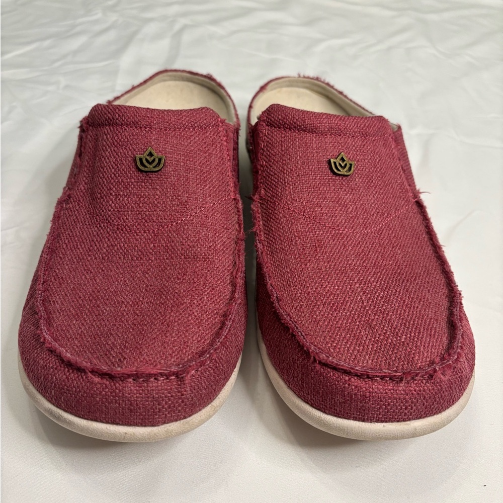 Spenco Shoes Womens 12 B Siesta Prana Mule Pink Canvas Casual Comfort Closed Toe - Picture 3 of 10